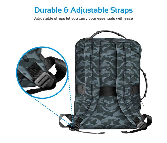 Promate Quest-BP 15.6 inch Travel Laptop Backpack with Multiple Pockets, Camouflage - Zoom Image 3