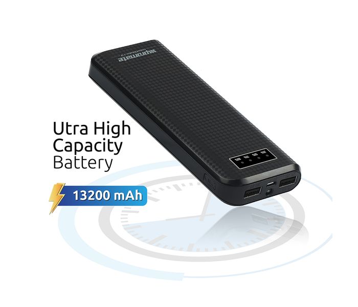 Promate ReliefMate-13 13200 mAh High Capacity Power Bank with Dual USB Port, Black - Zoom Image 2