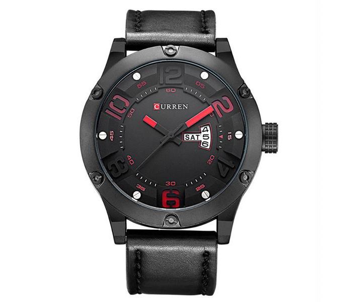 Curren 8251 Quartz Watch For Men Red And Black - Zoom Image