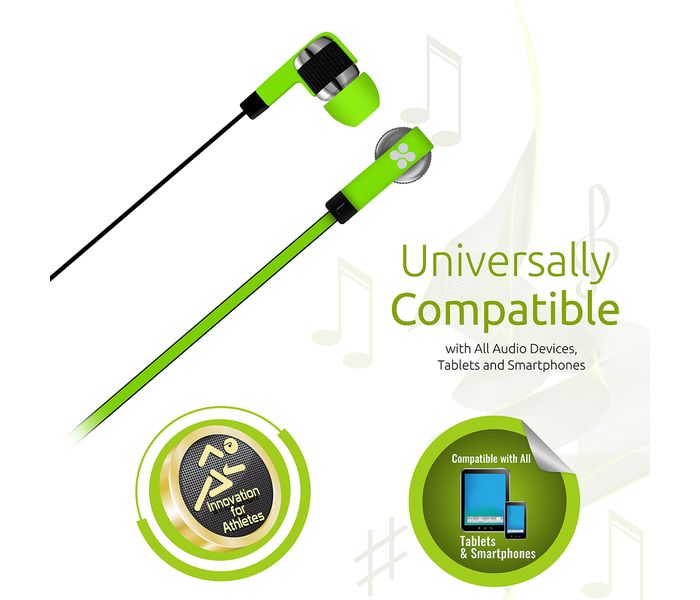 Promate Swish Universal Trendy Stereo Earphone with Noise Isolation, Green - Zoom Image 4