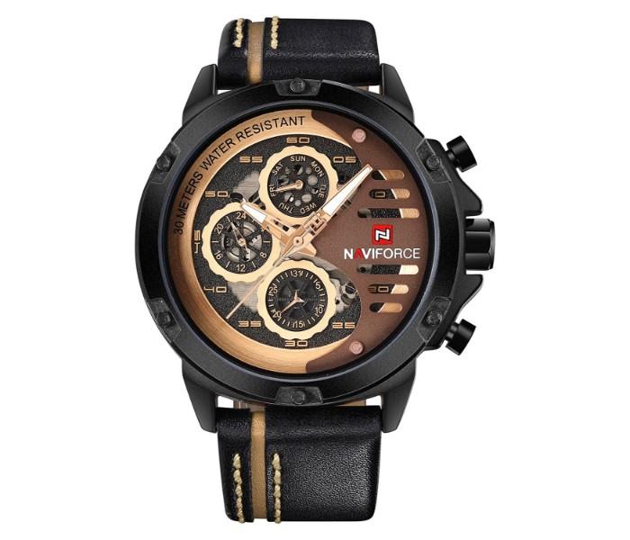 Naviforce 9110 Water Resistant Chronograph Watch for Men Black - Zoom Image 1