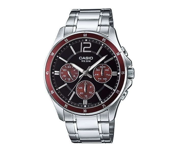 Casio MTP-1374D-5ADF Mens Analog Watch Silver and Black - Zoom Image