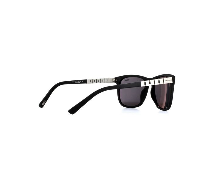 Chopard SCH152 703P Oval Black Matt Frame & Grey Mirrored Sunglasses for Men - Zoom Image 1