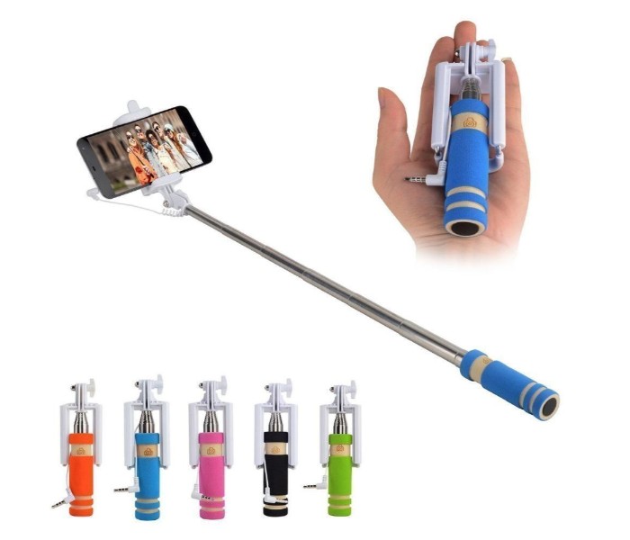 3 In 1 Gift set of Pocket Mini Selfie Stick, Sporty Bluetooth Smart Watch, LED Wireless Bluetooth Speaker with Memory Slot, Flash Drive and FM BSPA5 Assorted - Zoom Image 1