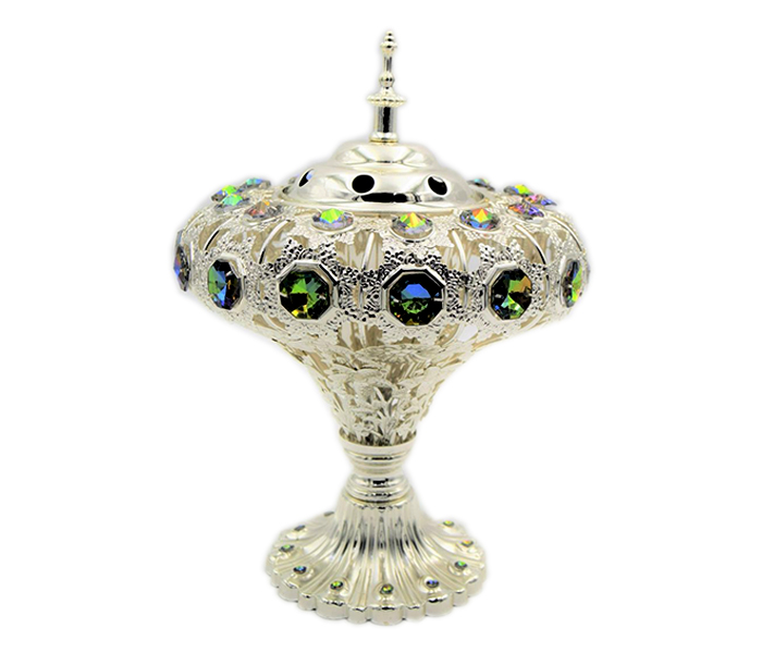 Home Concept Ar-122-2 Incense Burner For Bakhoor - Silver - Zoom Image