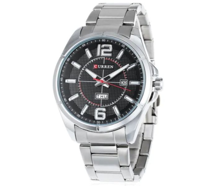 Curren 8271 Analog Quartz Watch For Men Silver and Black - Zoom Image 1