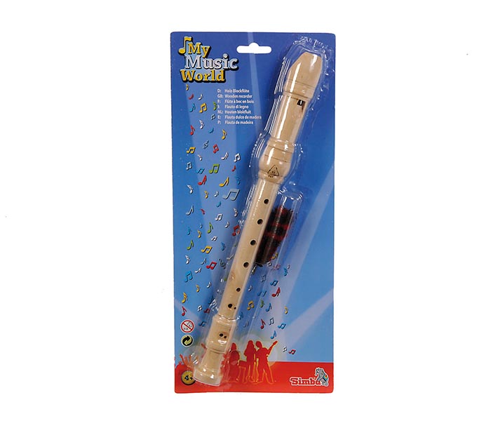 Simba 6833129 32CM My Music World Wooden Flute with Brush - Zoom Image