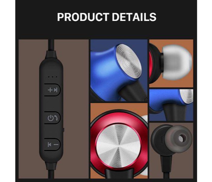 Magnetic Wireless Bluetooth Sports Earphone with Built in Microphone and Volume Control XZ4 Multicolor - Zoom Image 6