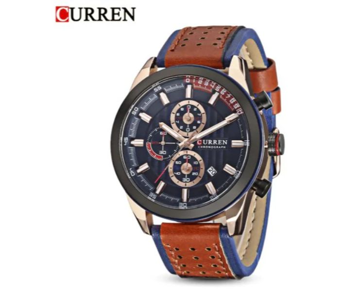 Curren 8292 Analog Quartz Watch For Men Brown - Zoom Image