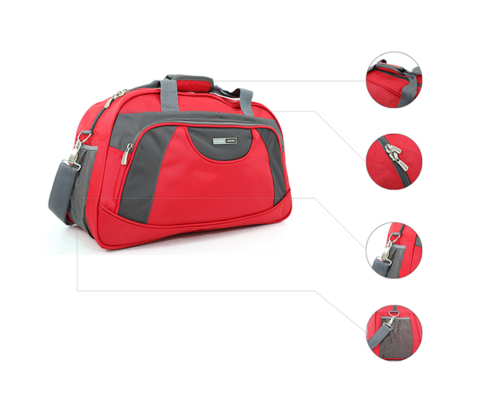 Para John PJTB9409A18 18-inch Travel Bag, Red & Grey - Zoom Image