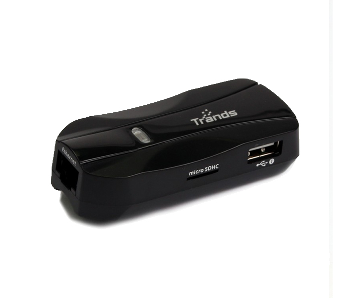 Trands TR-NW407 Type C to LAN Adapter, USB Card Reader & USB Hub - Black - Zoom Image 2