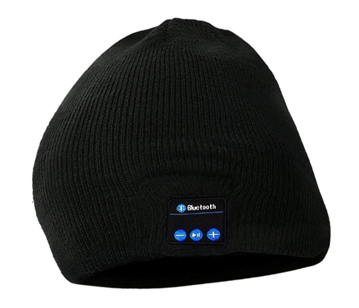 Wireless Beanie Headphone Stereo Music Headset With Winter Hat bowl Cap - Black - Zoom Image 2