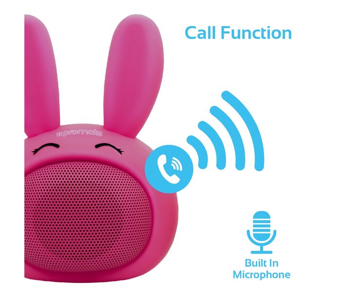 Promate Bunny Mini High Definition Wireless Bunny Speaker - Pink - Zoom Image 3