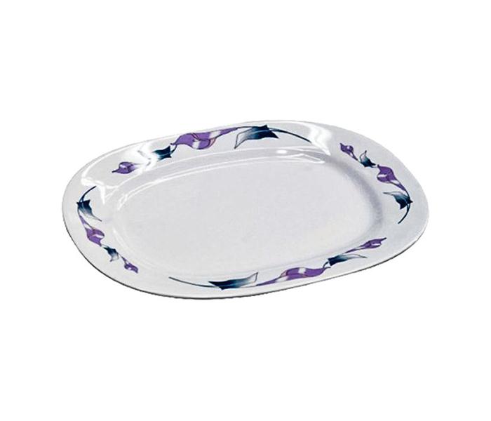 Royalford RF7109 14-inch Melamine Ware Star Thai Oval Plate - White - Zoom Image