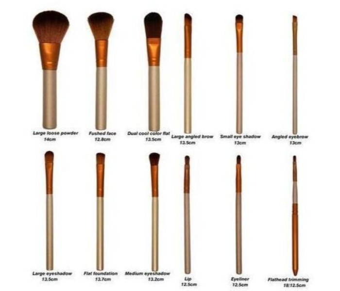 Cosmetic Makeup Beauty Brushes 12 Piece CM015 Beige - Zoom Image 4