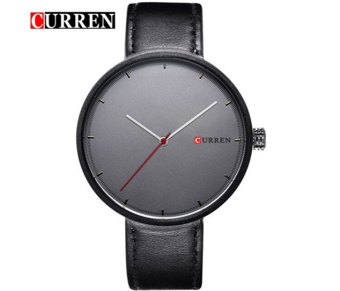 Curren 8223 Casual Big Dial Quartz Watch For Men Black and Dark Grey - Zoom Image