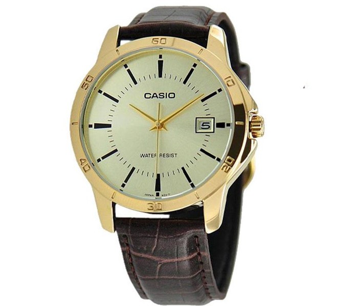 Casio MTP-V004GL-9ADF Mens Analog Watch Brown and Beige - Zoom Image