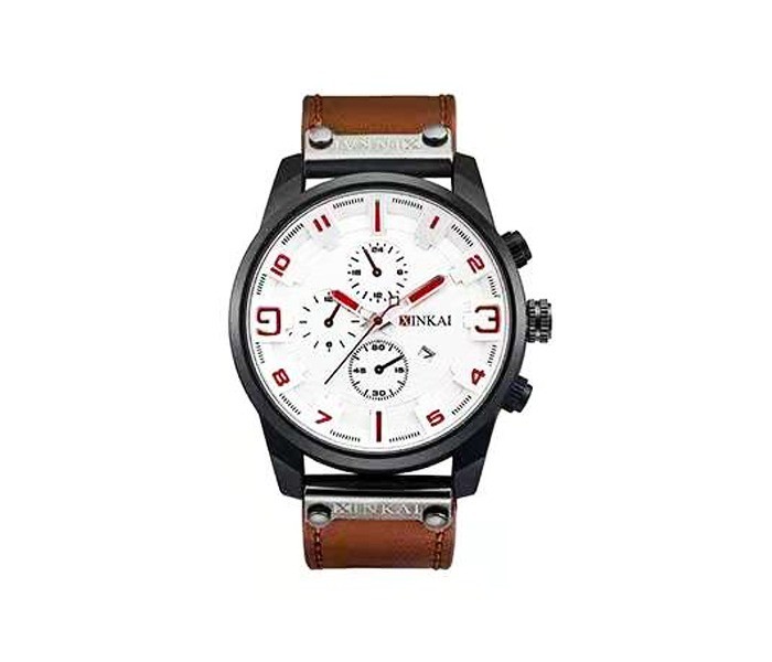 Xinkai IX-6871-2 Alexo Five Jupings Fashion Leather Watch for Men Brown - Zoom Image