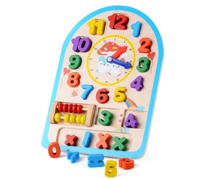 Taqdeer 204-014 Maths, Abacus Wooden Block Digital Clock Multicolor - Zoom Image 3