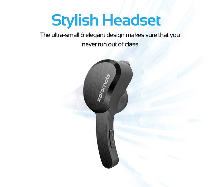 Promate Aural Lightweight Universal Wireless Mono Earphone, Black - Zoom Image 3