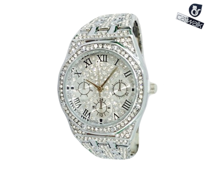 Catwalk CW-125 Genuine quality Fashionable Cz Watch For Women - Silver - Zoom Image