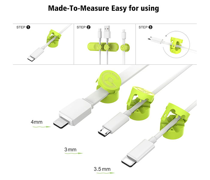 LBT Slim and Elegant Magnetic Cable Clip USB Cable with Organizer Clamp - Zoom Image 1