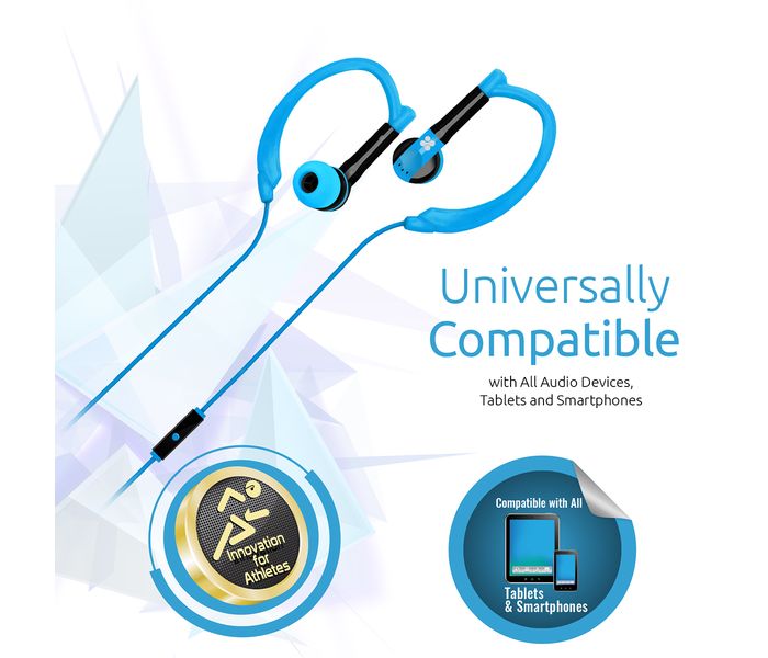 Promate Gaudy Universal Vibrant In Ear Sweatproof Gear Buds Headphones with Noise Cancelling, Blue - Zoom Image 4