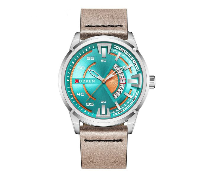 Curren 8298 Casual Analog Watch For Men Grey And Green - Zoom Image