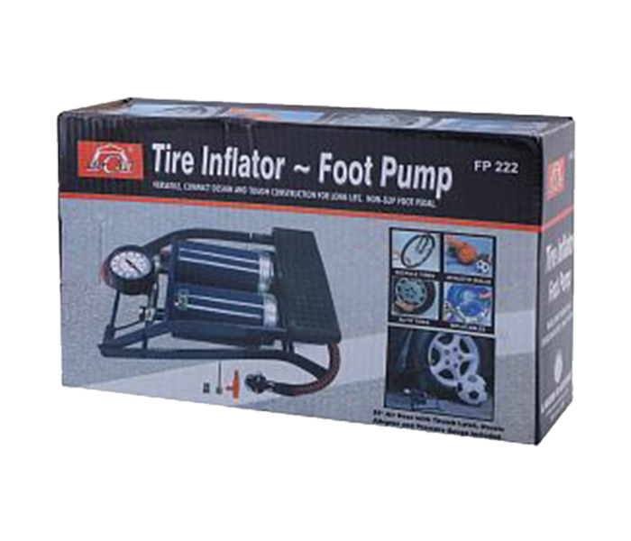 Offal FP-222 My Car Double Barrel Cylinder Foot Pump Air Inflator with Tire Gauge - Blue - Zoom Image 4