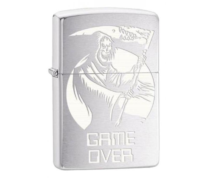 Zippo 29696 Skull Game Over Lighter Silver - Zoom Image