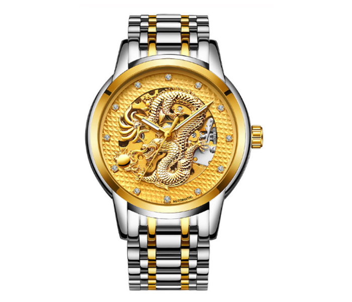 SW Luxury Dragon Automatic Mechanical Watches For Men - Silver Gold - Zoom Image 1