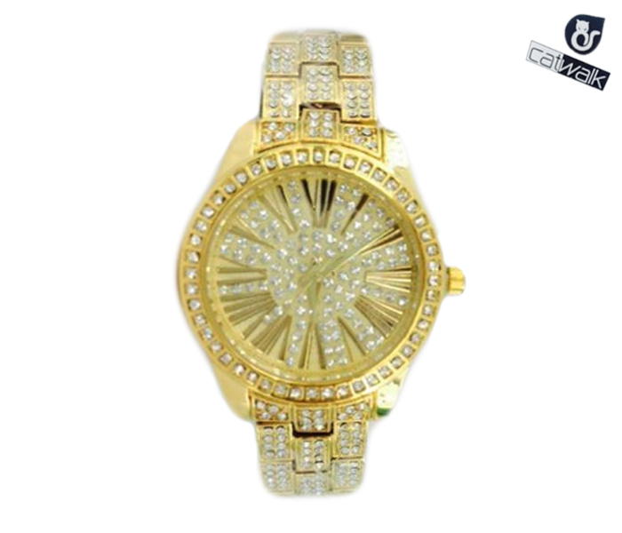 Catwalk CW-193 Genuine quality Fashionable Cz Watch For Women Gold - Zoom Image