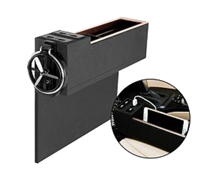 Car Seat Catcher Gap Filler Storage Box, Black - Zoom Image 3