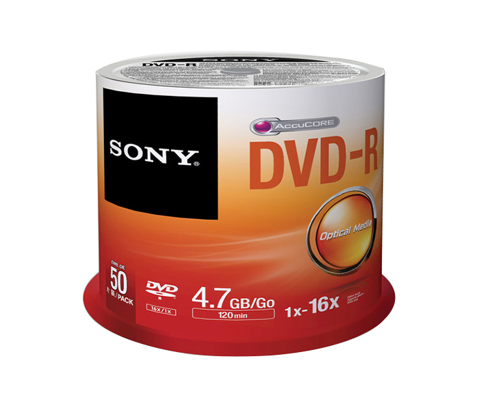 Sony DVD-R Recordable Storage Media- Pack of 50 - Zoom Image