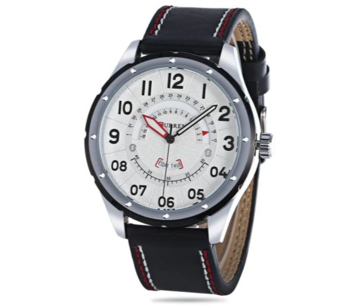 Curren 8267 Quartz Watch For Men White - Zoom Image