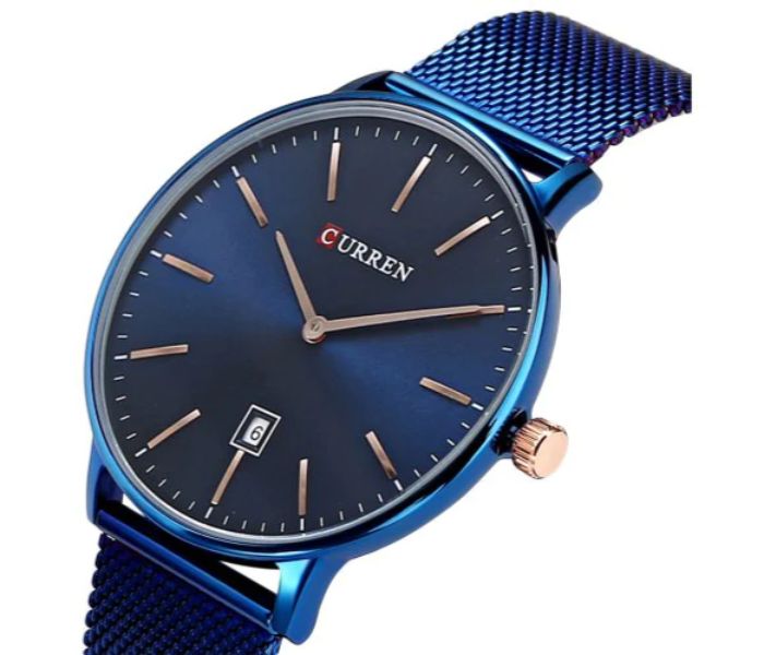 Curren 8302 Stainless Steel Analog Quartz Watch For Men Blue - Zoom Image 1