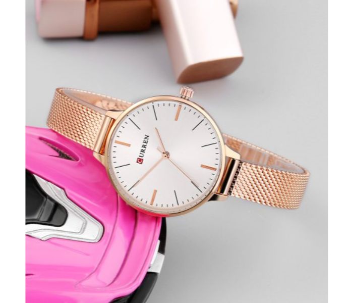 Curren 9022 Stainless Steel Analog Quartz Watch For Women Silver and Rose gold - Zoom Image 1