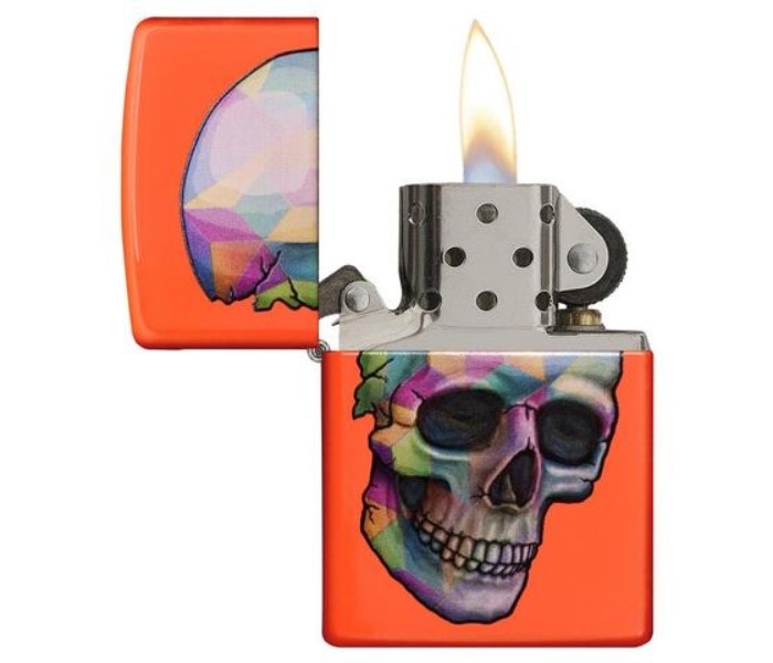 Zippo 29402 Skull Neon Lighter Orange - Zoom Image 1