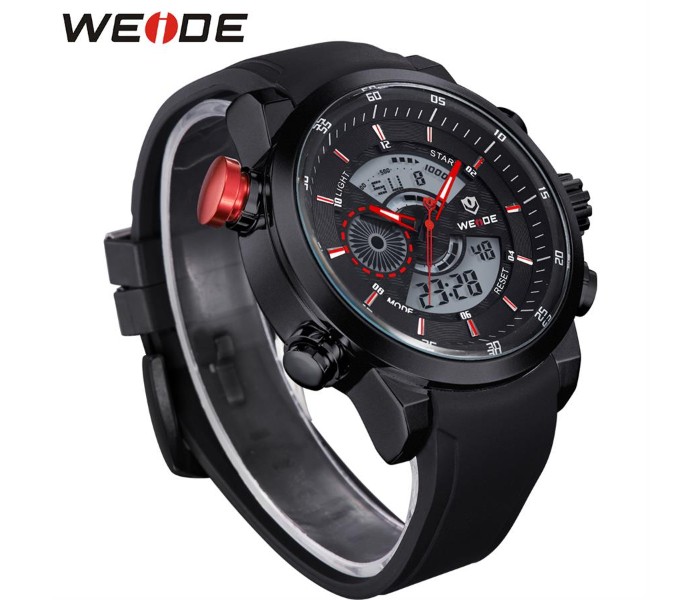 Weide WH 3401PU Mens Analog and Digital Watch Black and Red - Zoom Image 2