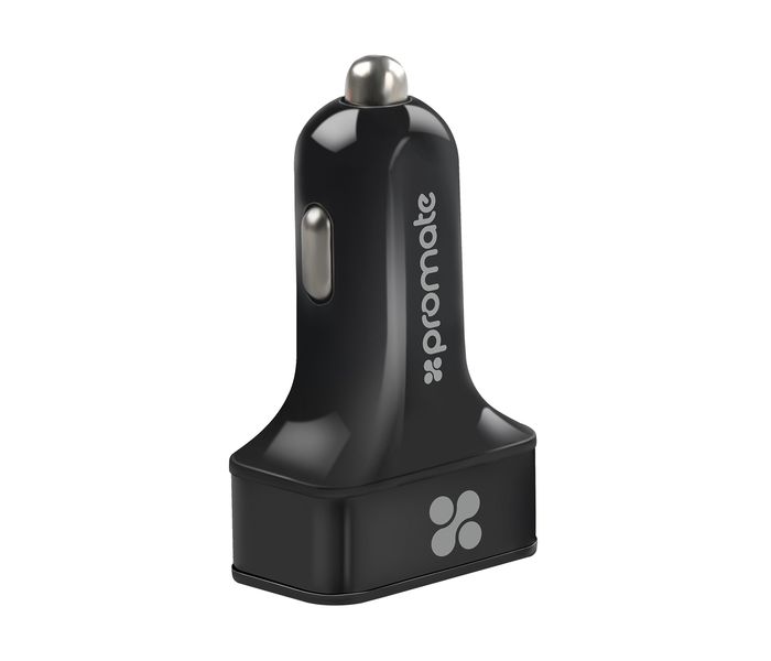 Promate Ternion 7.2A Premium Aluminum 3 Port USB Car Charger, Black - Zoom Image 4