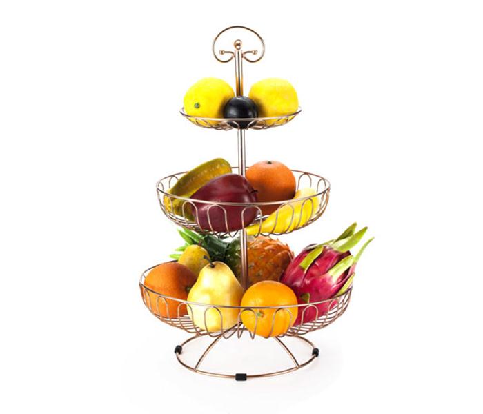 Royalford RF8573 3 Tier Rose Gold Fruit Basket - Zoom Image 1