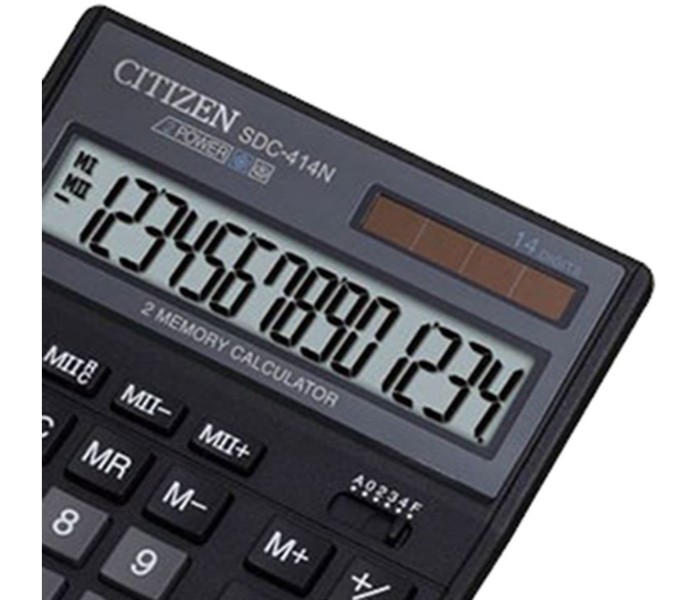 Citizen CTZ SDC 414 14 Digit Basic Calculator Black - Zoom Image 1