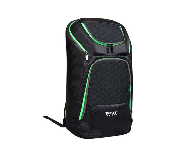 Port Designs 202380 17.3-inch Gaming Backpack - Black & Green - Zoom Image 1