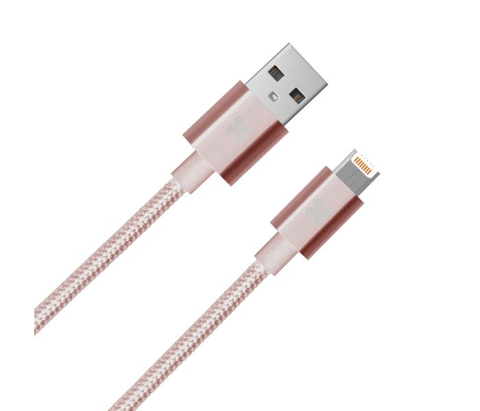 Promate Linkmate-MUL 2 in 1 Heavy Duty Fabric Sync Charge Cable - Rose - Zoom Image 7