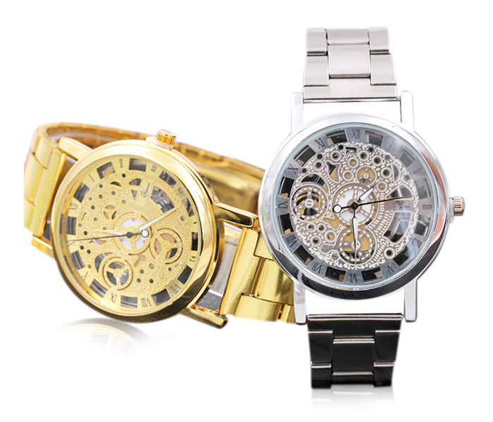 AKM AM05 Analog Quartz Watch Bundle 2pc - Gold & Silver - Zoom Image 2