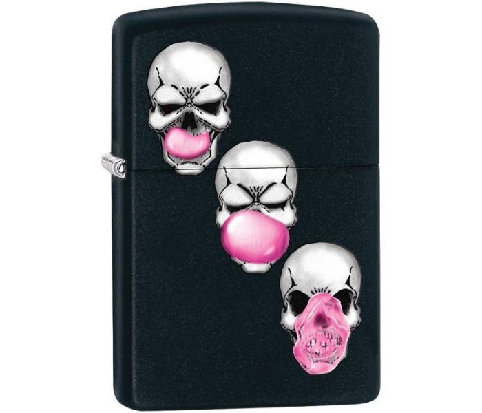 Zippo 29398 218 Skull Bubble Gum Lighter Black - Zoom Image