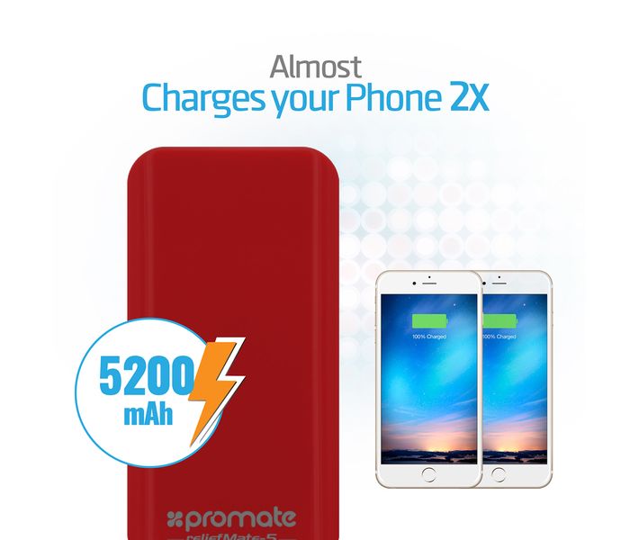 Promate ReliefMate-5 5200 mAh Universal Power Bank, White - Zoom Image 3