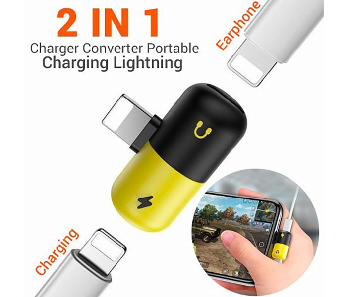 Mini Capsule 2 In 1 Portable Lightning Adapter with Charge & Listen Music Same Time - Zoom Image 4