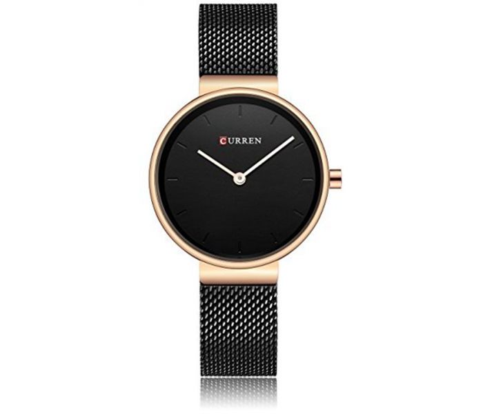 Curren 9016 Stylish Quartz Watch For Women Black - Zoom Image