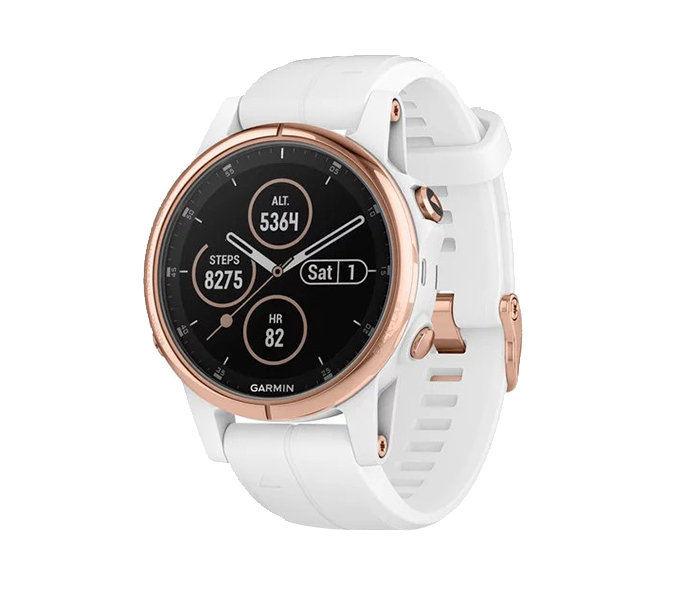 Garmin 010-01987-07 Fenix 5S Plus Smartwatch - Sapphire Rose Gold-tone with White Band - Zoom Image 9